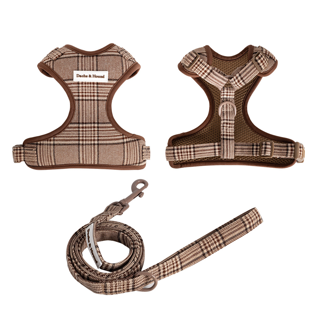 Original Grand Tourer matching plaid harness and leash